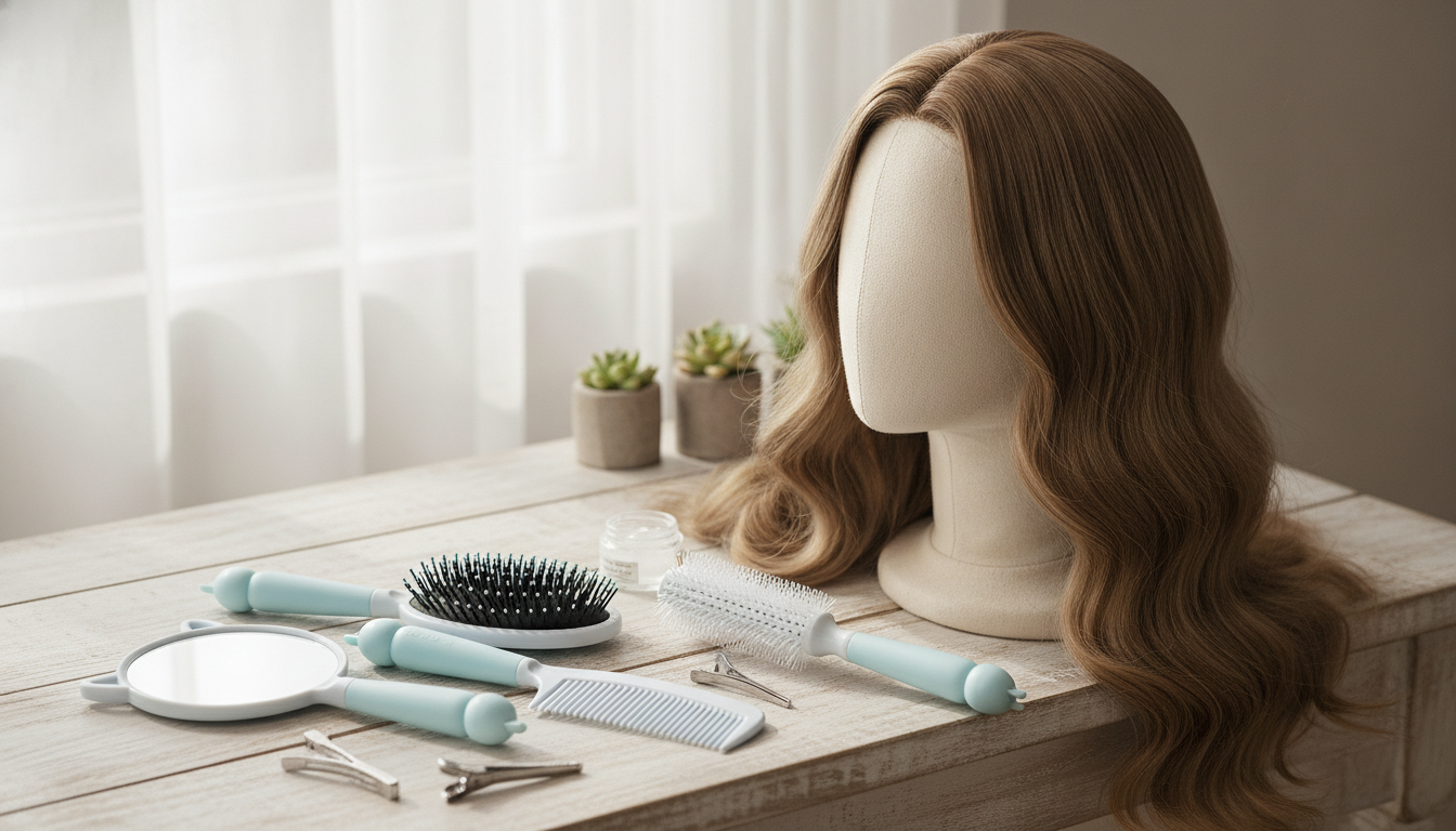 Cute Wig Styling Set: Smooth Parts & Flyaways Fast