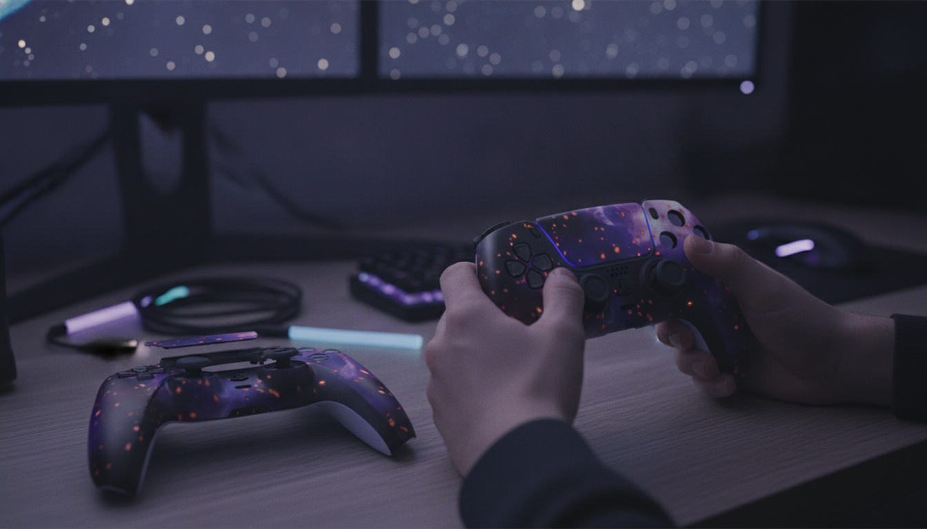 Glow-in-the-Dark Cosmic PS5 DualSense Shell + Touchpad