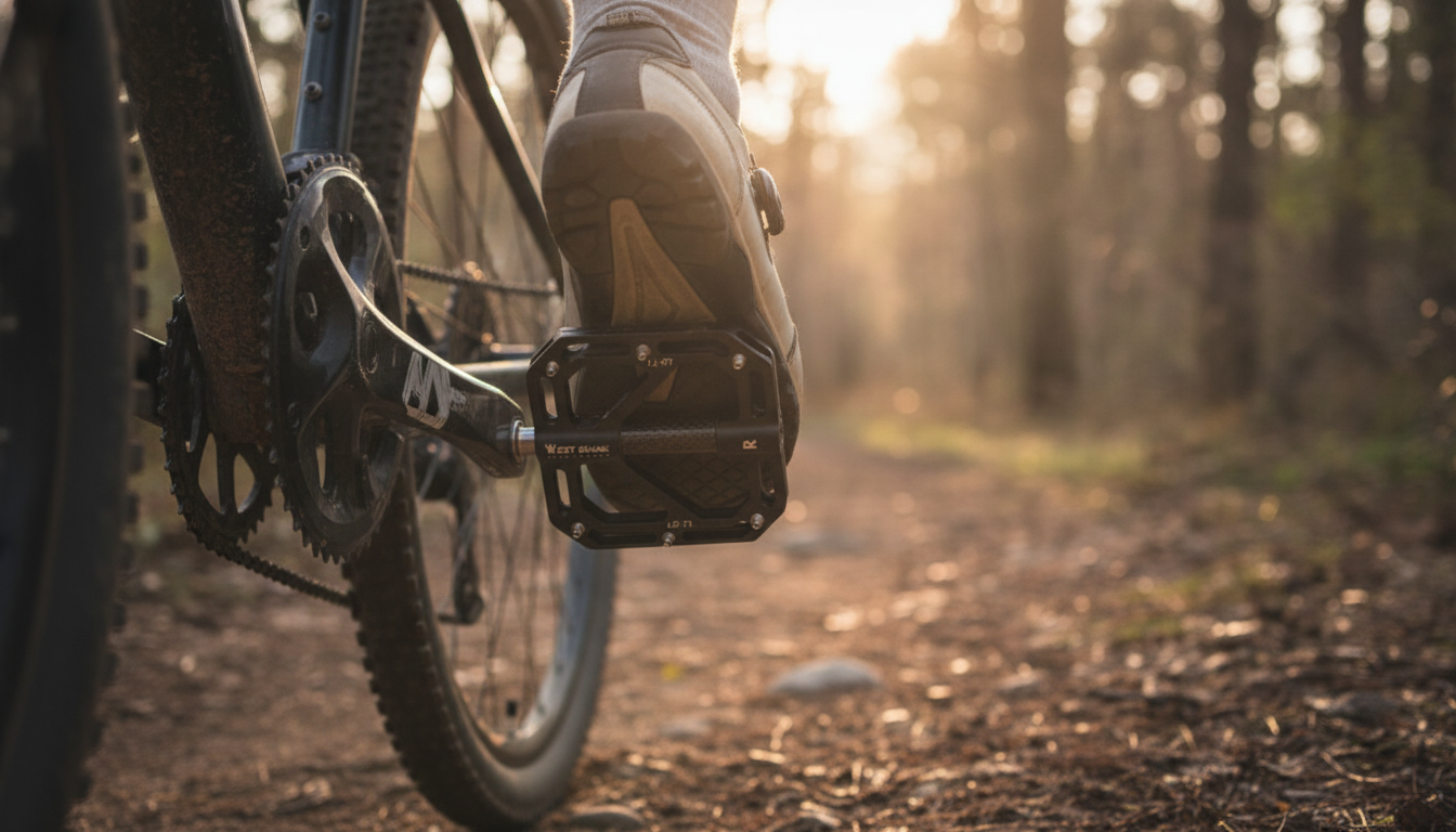 Ultralight Titanium 3-Bearing Flat Pedals: Anti-Slip Grip