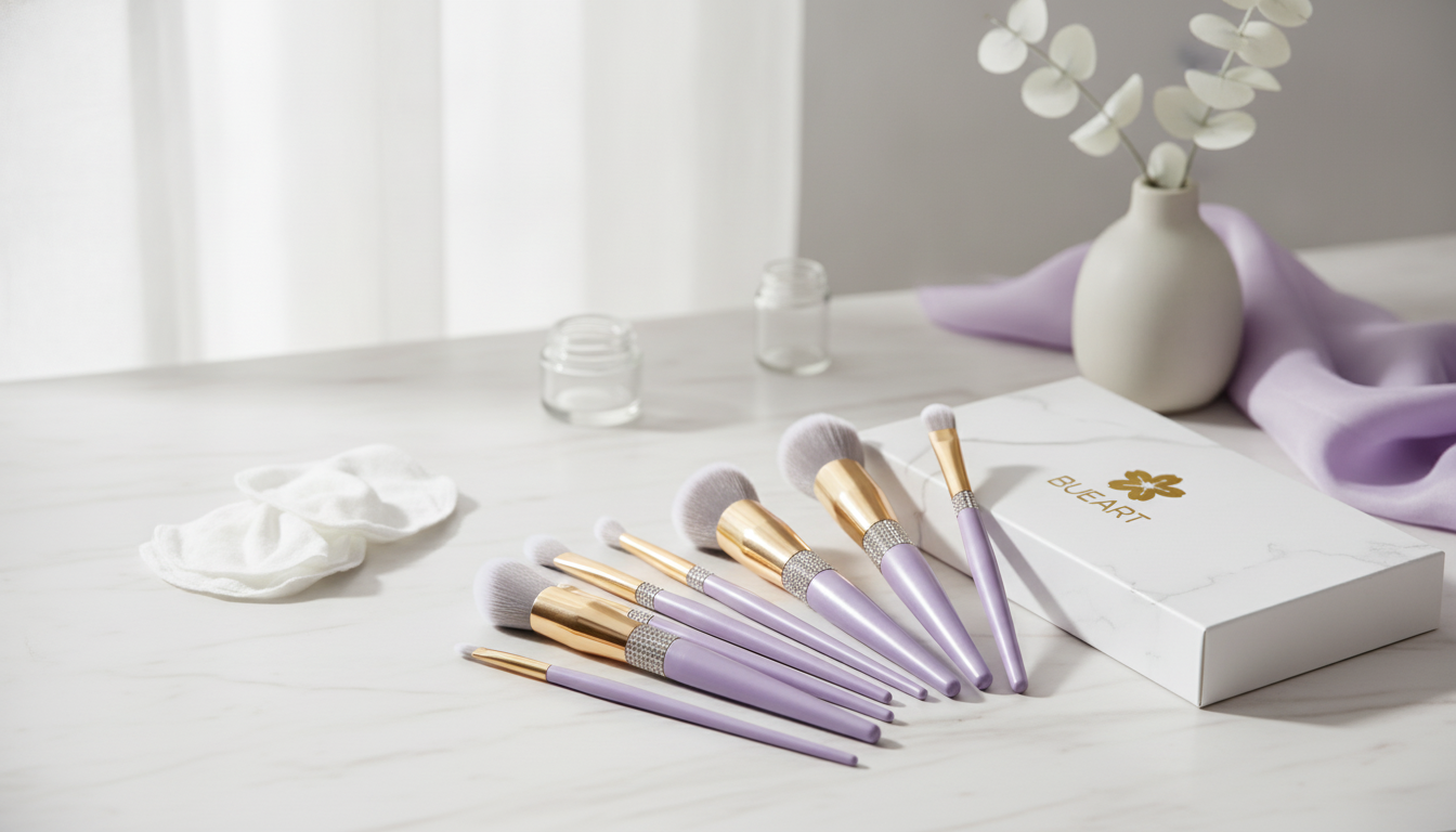 10-Piece Diamond Makeup Brush Set: Smooth Everyday Glam