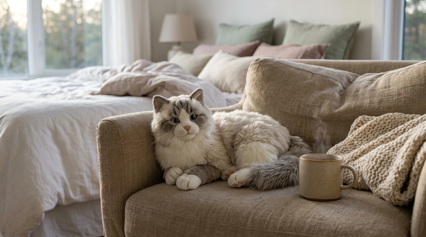 Long Hair Ragdoll Cat Plush: Cozy Gift & Cute Decor